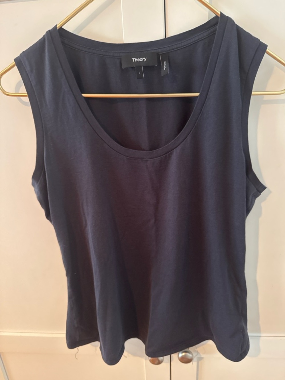 Theory Navy Scoop Neck Sleeveless Tank Top